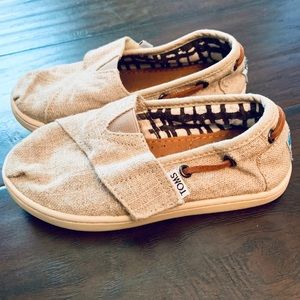 Toms Burlap Bimini Toddler slip on shoes
